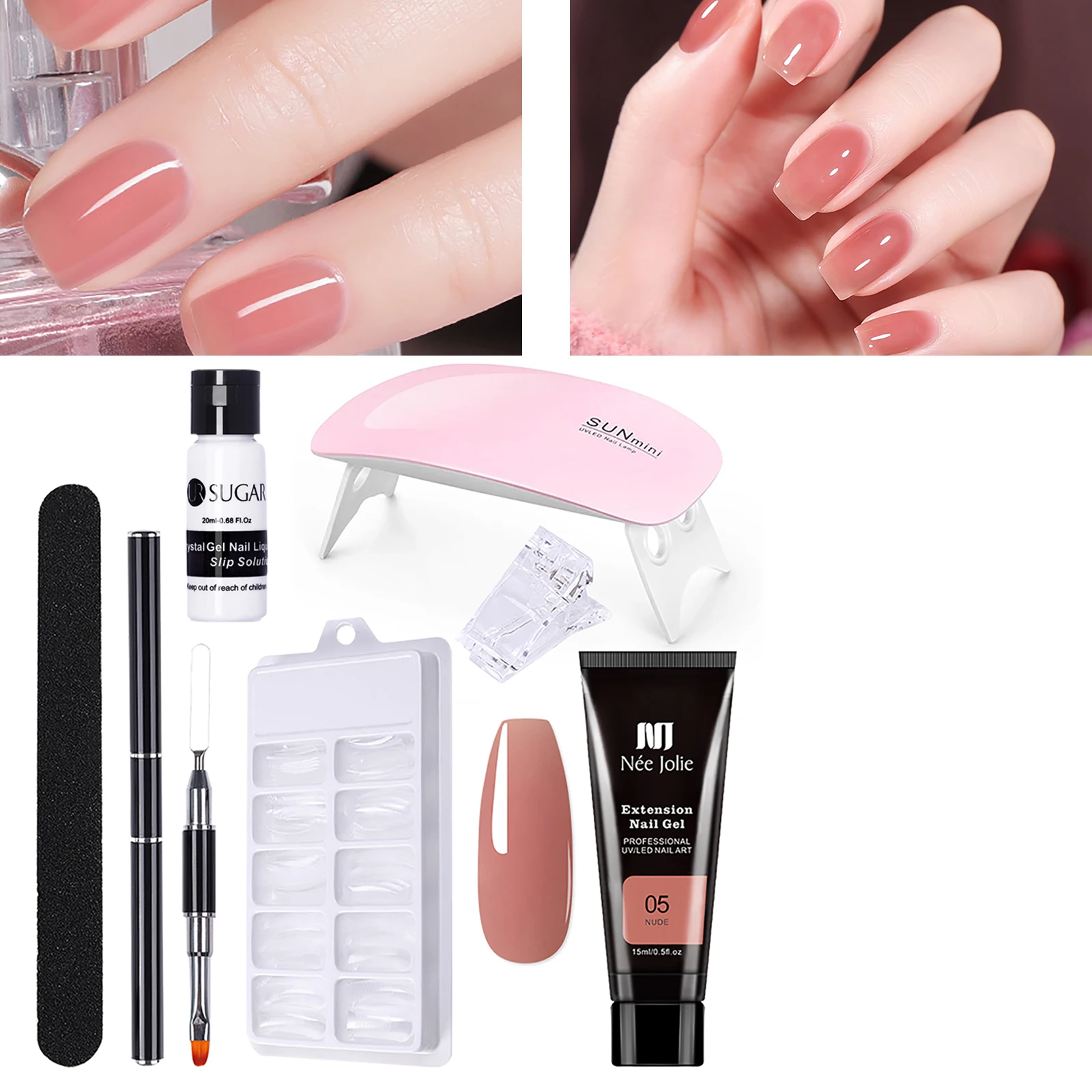 

Manicure extended plastic set without paper holder to extend gel gel UV gel oil.
