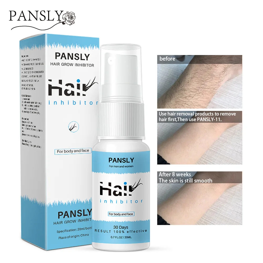 

Ингибитор роста волос PANSLY, спрей для тела и лица, 20 мл, безболезненное удаление волос без болезни, простое в использовании, против роста, для гладкого восстановления кожи