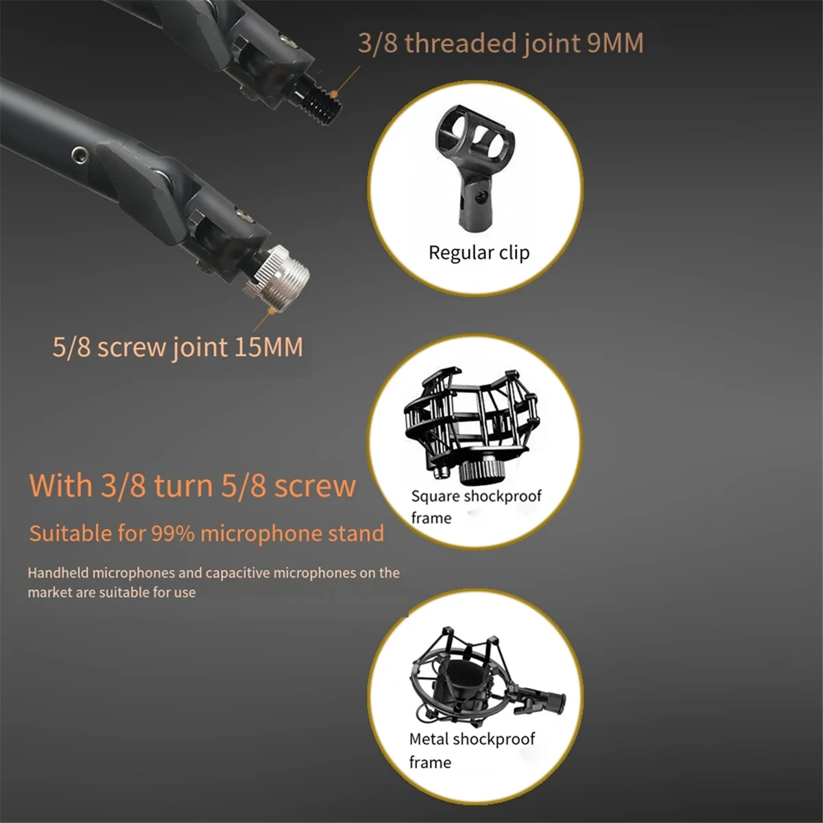 Подставка для микрофона Регулируемая тяжелая подвеска Держатель ножничной