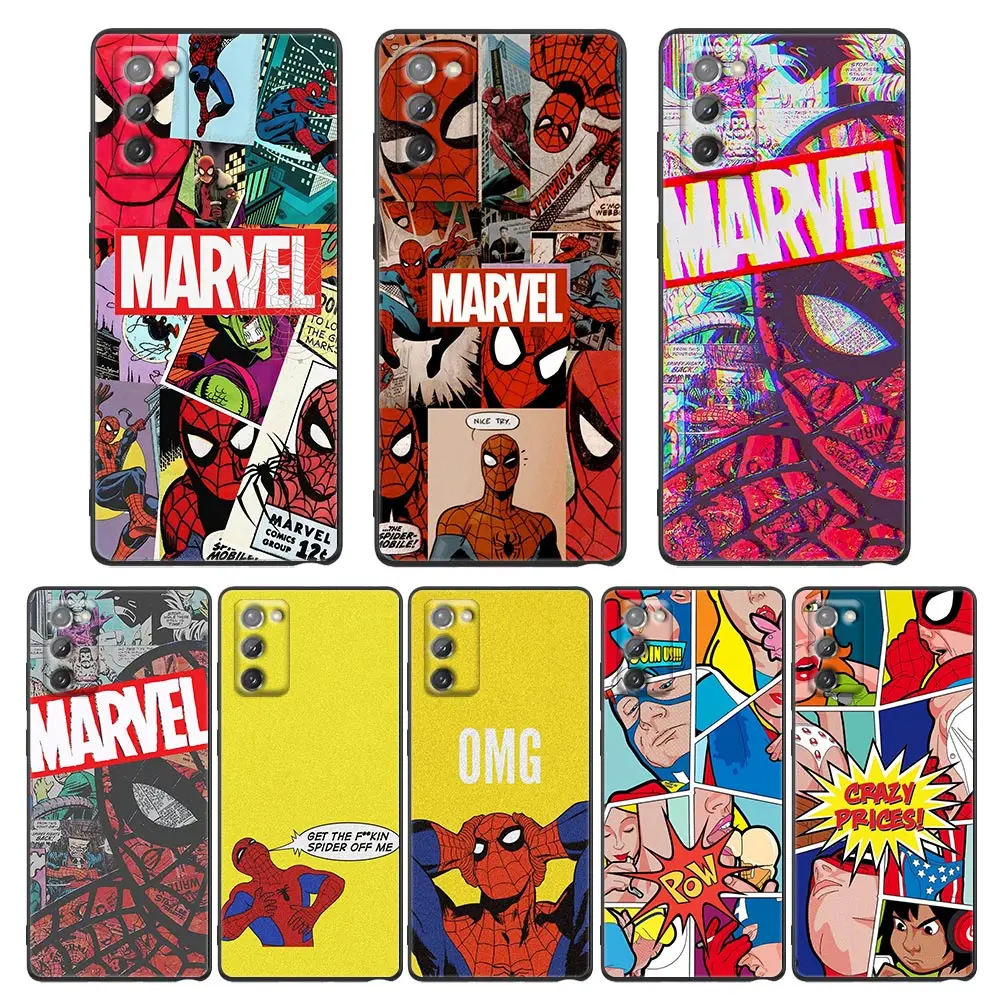 

Spider-Man Art Marvel Comics Shell Case for Samsung Galaxy Note 20 Ultra 5G 8 9 10 M12 M22 M30s M32 M52 M62 F12 F62 Cover Fundas