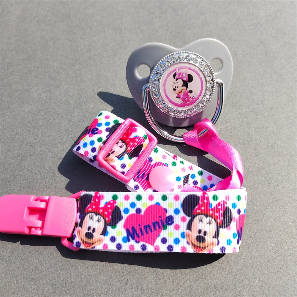 Розовая Детская Соска-пустышка с Микки Маусом пустышка из пищевого силикона без