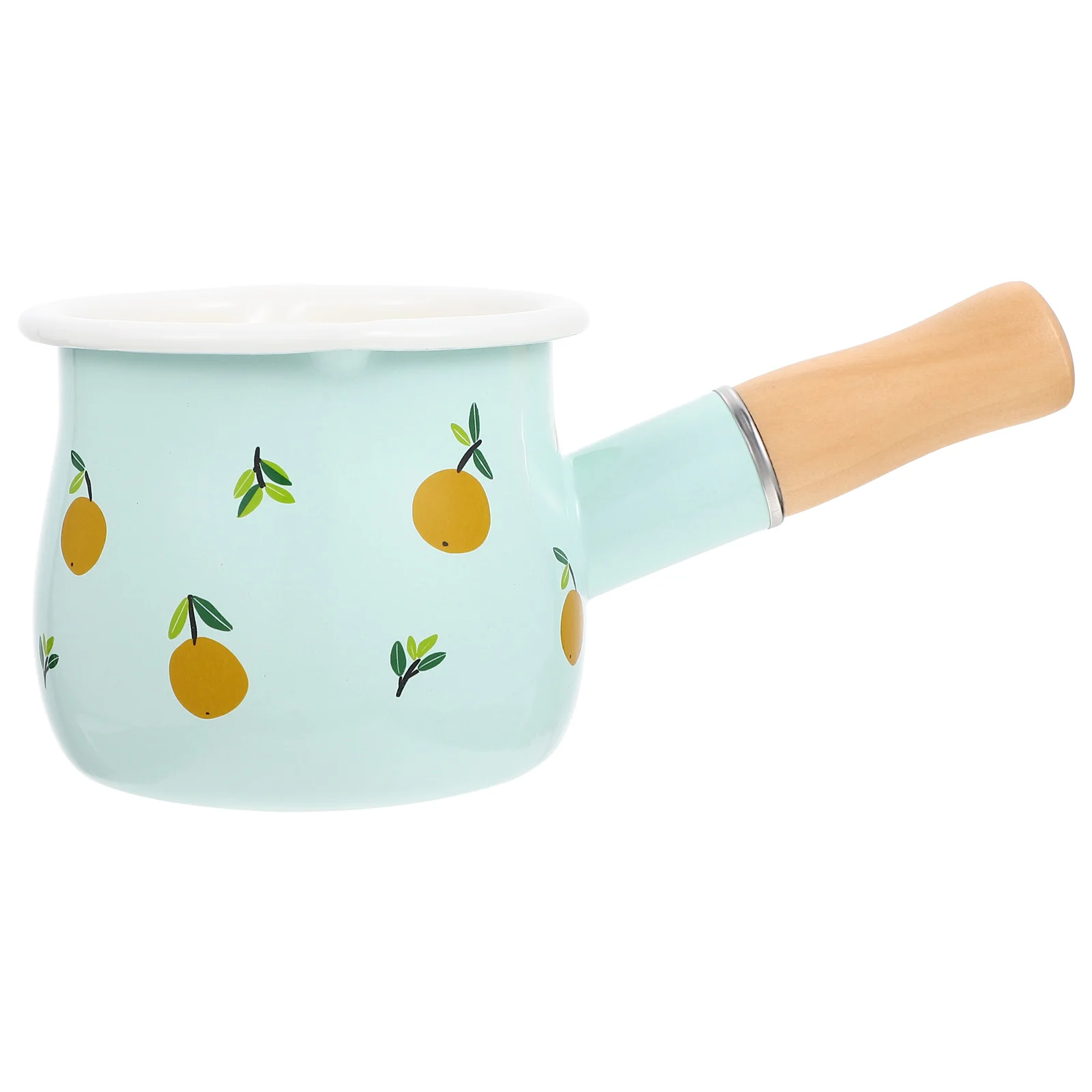 

Potpan Enamel Butter Warmer Saucepan Mini Ceramic Sauce Cookingsoup Nonstick Handle Bowl Wooden Enamelware Meltingcookware Non