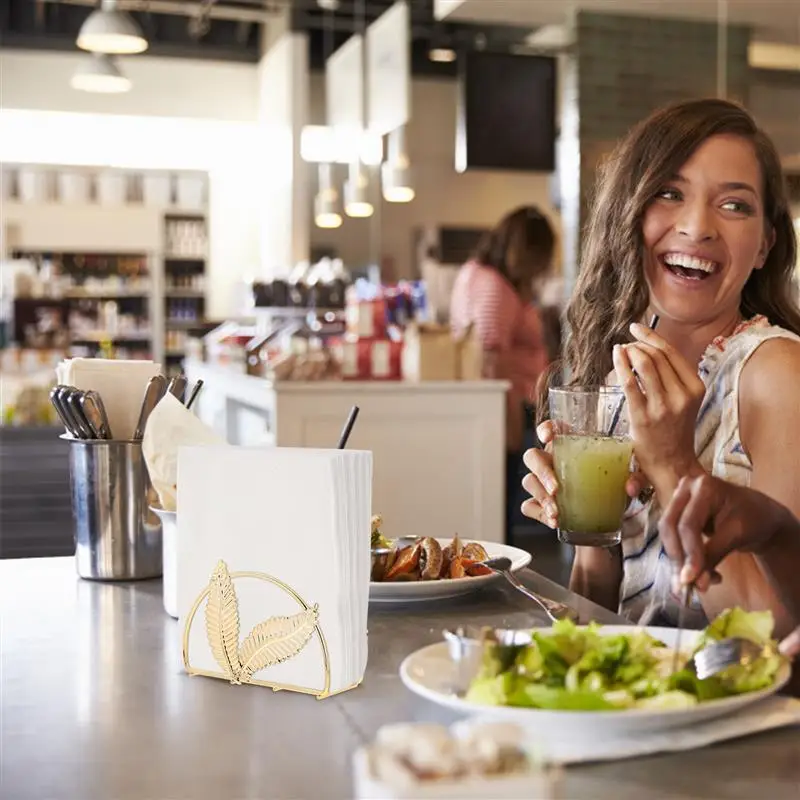 Держатель для салфеток бумажных Дизайн листьев Современный держатель Золотой