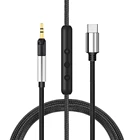 Сменный стерео аудио кабель в оплетке с разъемом USB Type-C OFC, удлинитель, музыкальный шнур, провод для наушников Sennheiser HD6 Mix HD7 HD8 DJ