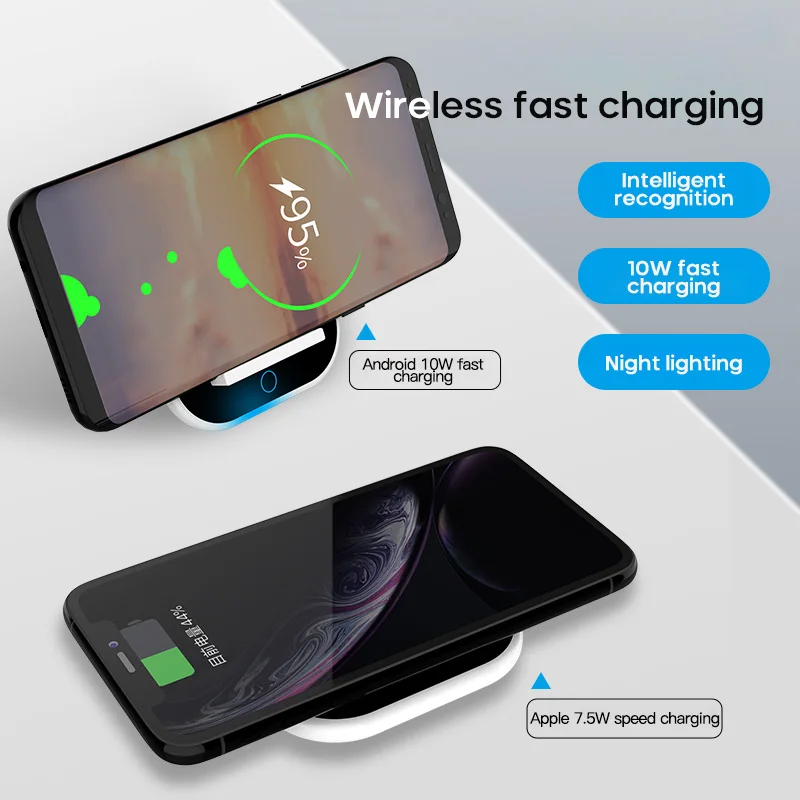 

Fast Charging Station 8mm Sensing 3 In 1 10w Vertical Wireless Charger Smart Resistor Multifunctional 3 Gear Lighting Portable