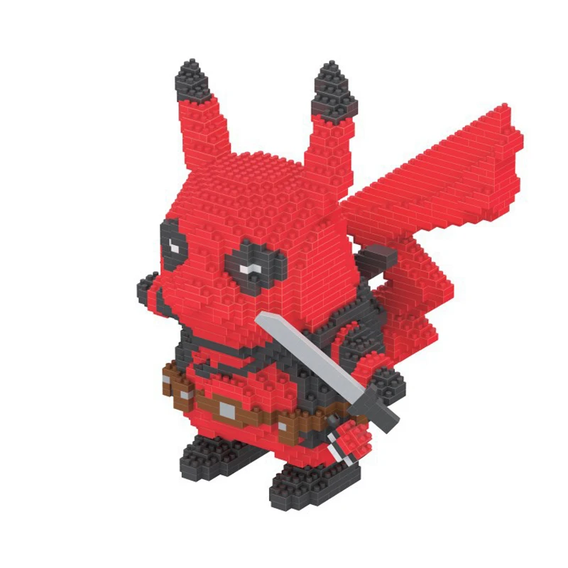 1500 шт. 7079A фигурка покемона кубики аниме модель покемона Дэдпула Пикачу Обучающие Детские игрушки микро строительный блок