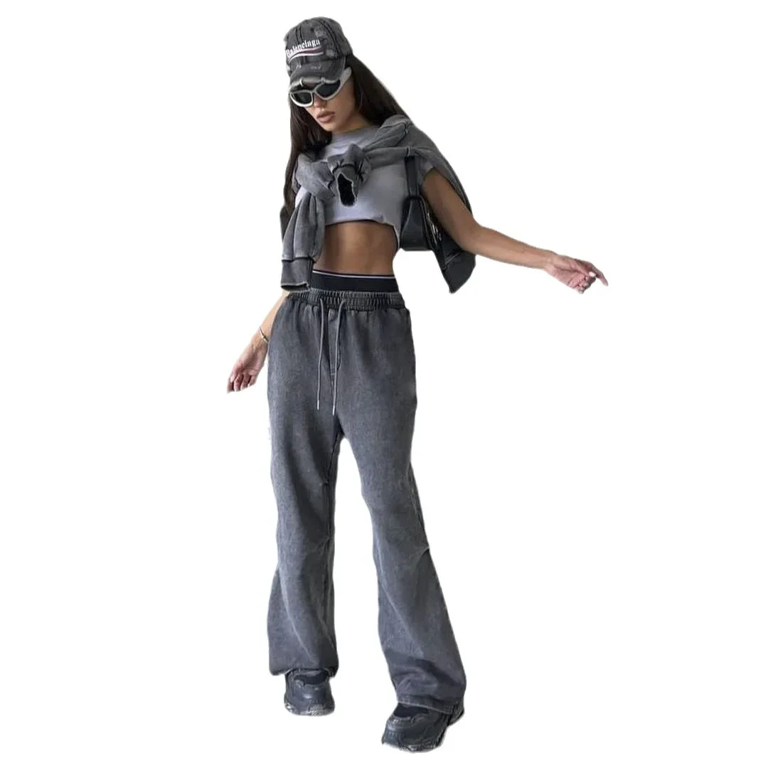 Толстовка с капюшоном прямые брюки спортивный костюм осенний комплект из трех