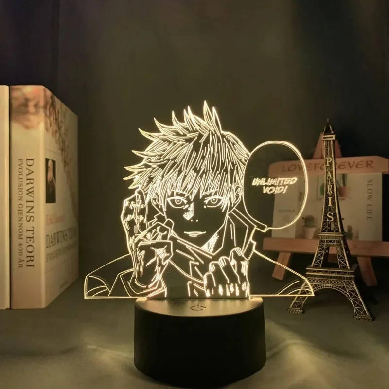 Фото Аниме светодиодный ночник Satoru Gojo Toge Inumaki 3D лампа дзюдзюцу кайсен манга Декор подарок на день рождения для друзей №4