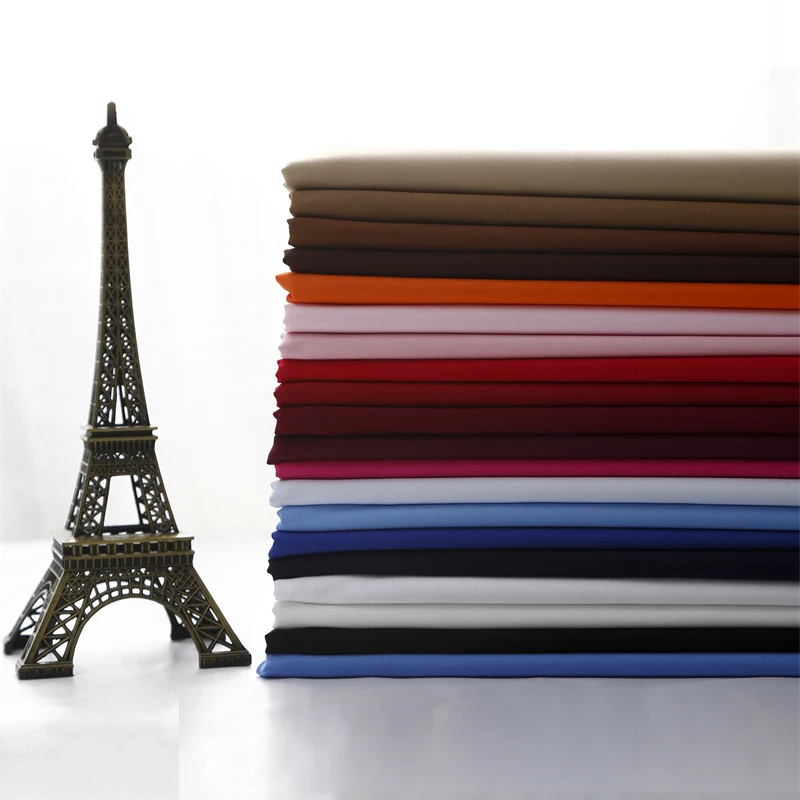 

145x50cm Solid Color Poplin Cotton Fabric DIY Children's Wear Cloth Make Bedding Quilt Fabric for Girl Dress 160-180g/m tissue