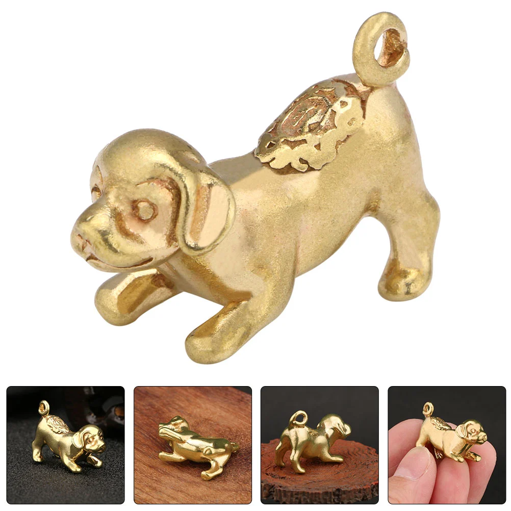 

Dog Statue Animal Figurine Brass Mini Zodiac Shui Feng Sculpture Decor Car Decoration Chinese Figure Figurines Puppy Lucky