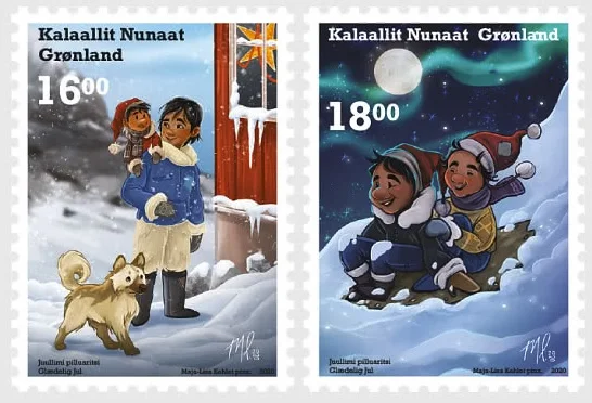 

2 PCS,Greenland Post Stamp,2020,Christmas Stamp,Real Original,High Quaility,Good Condition Collection