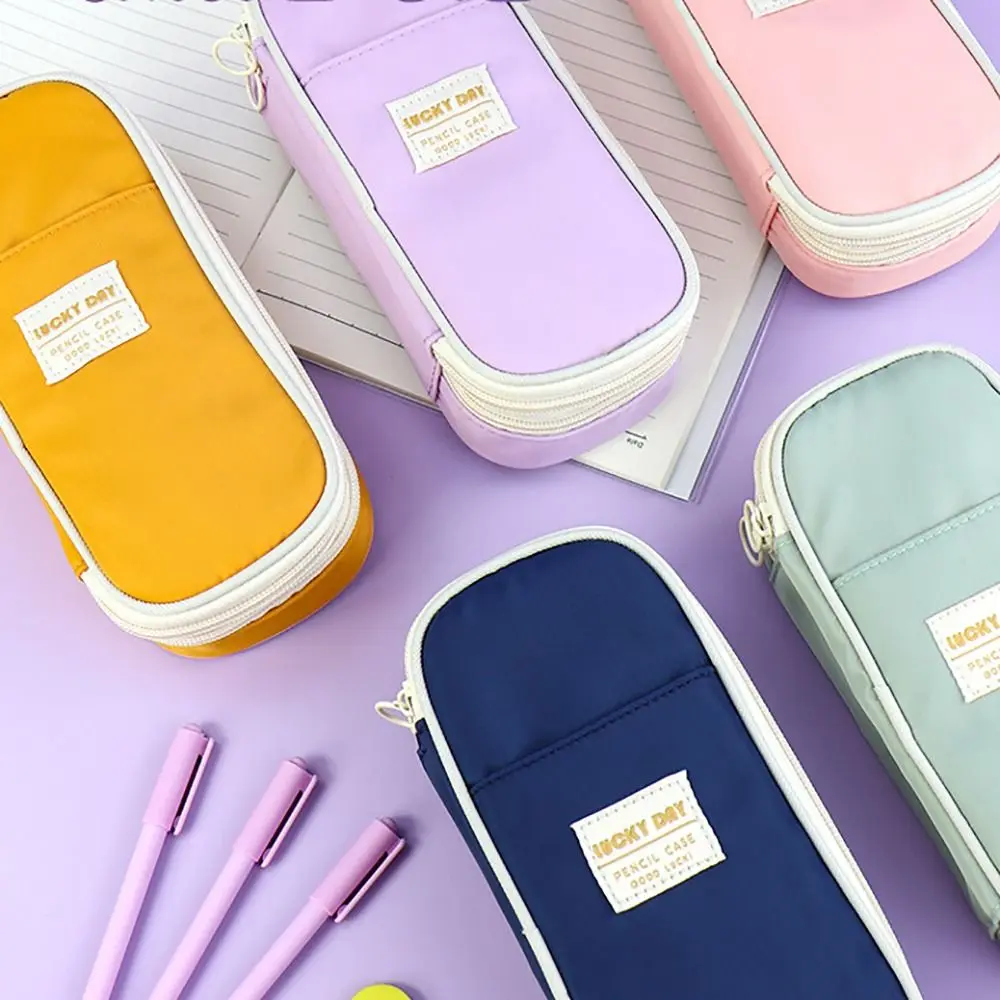 

School Supplies Stationery Storage Bag Large Capacity Composite Cloth Pen Bag Multi-functional Stationery Organizer