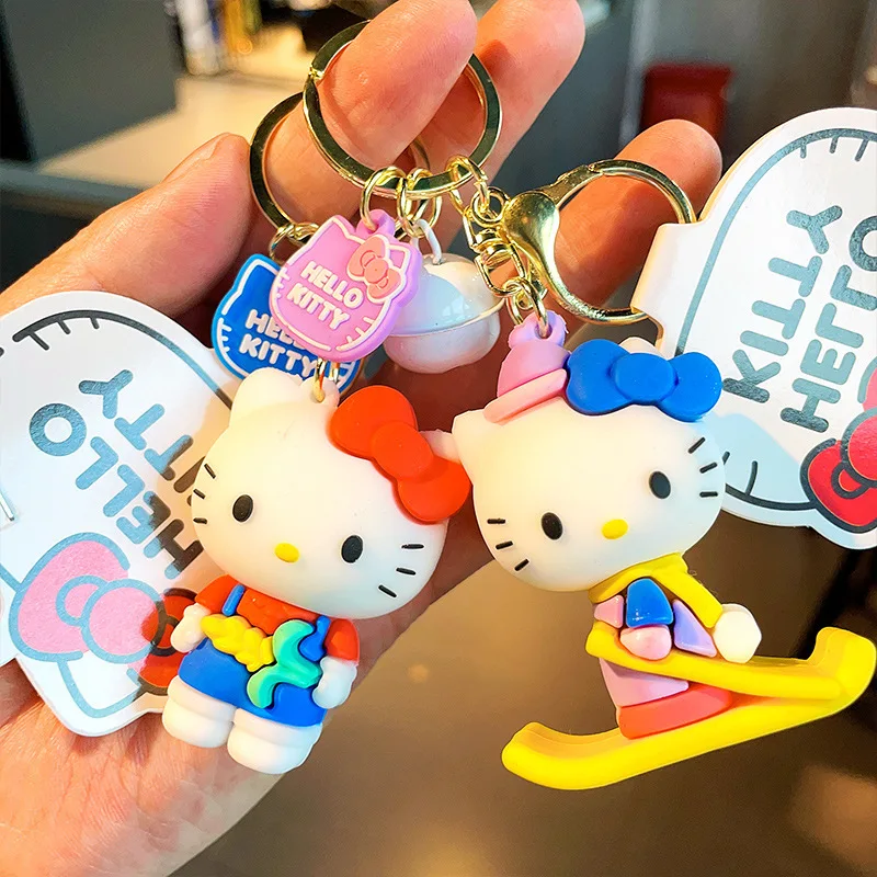 

2023 New Sanrio Hello Kitty Key Chain Key Ring Pendant Doll Bag Ornament Accessories Changing Diary Anime Creative Kawaii Gifts