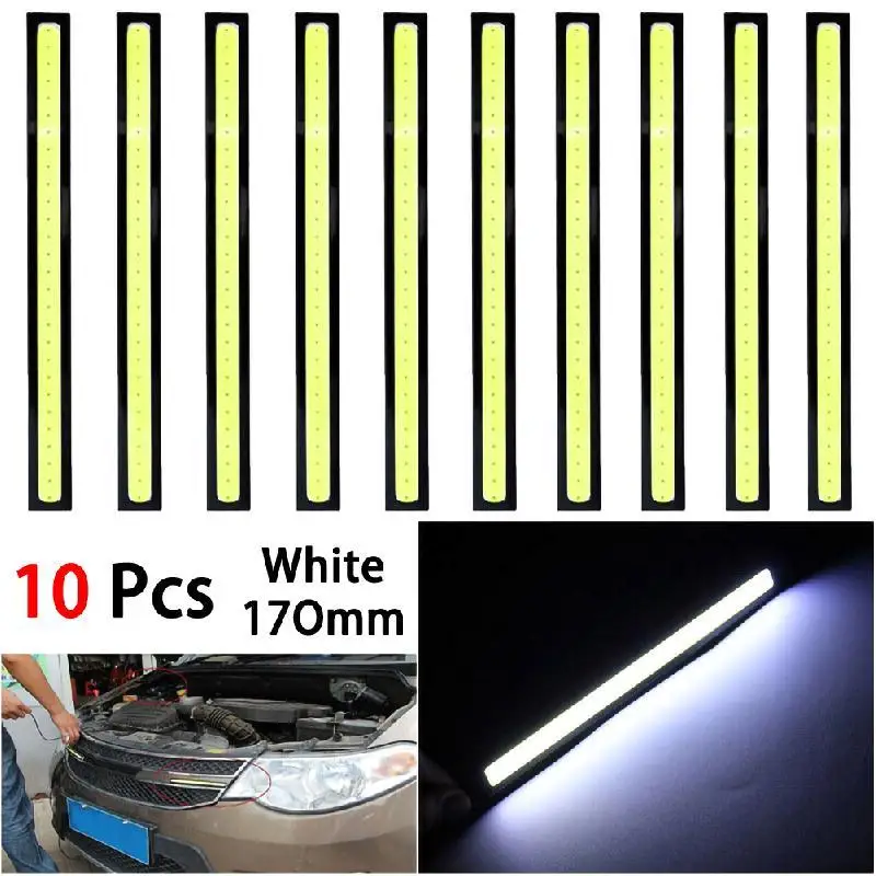 

NEW 10PCS LED Car Daytime Running Lights DC10V Waterproof Fog Light Auto Flowing Turn Signal Guide Thin Strip Lamp Accessories