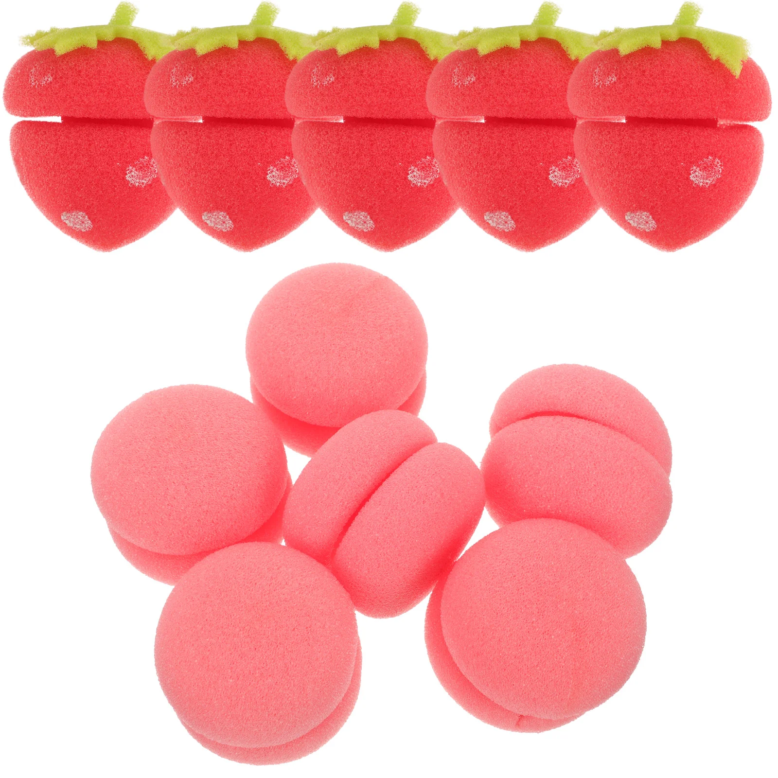 12 шт. губка для завивки волос грибной утюг (клубничный + розовый шесть штук)