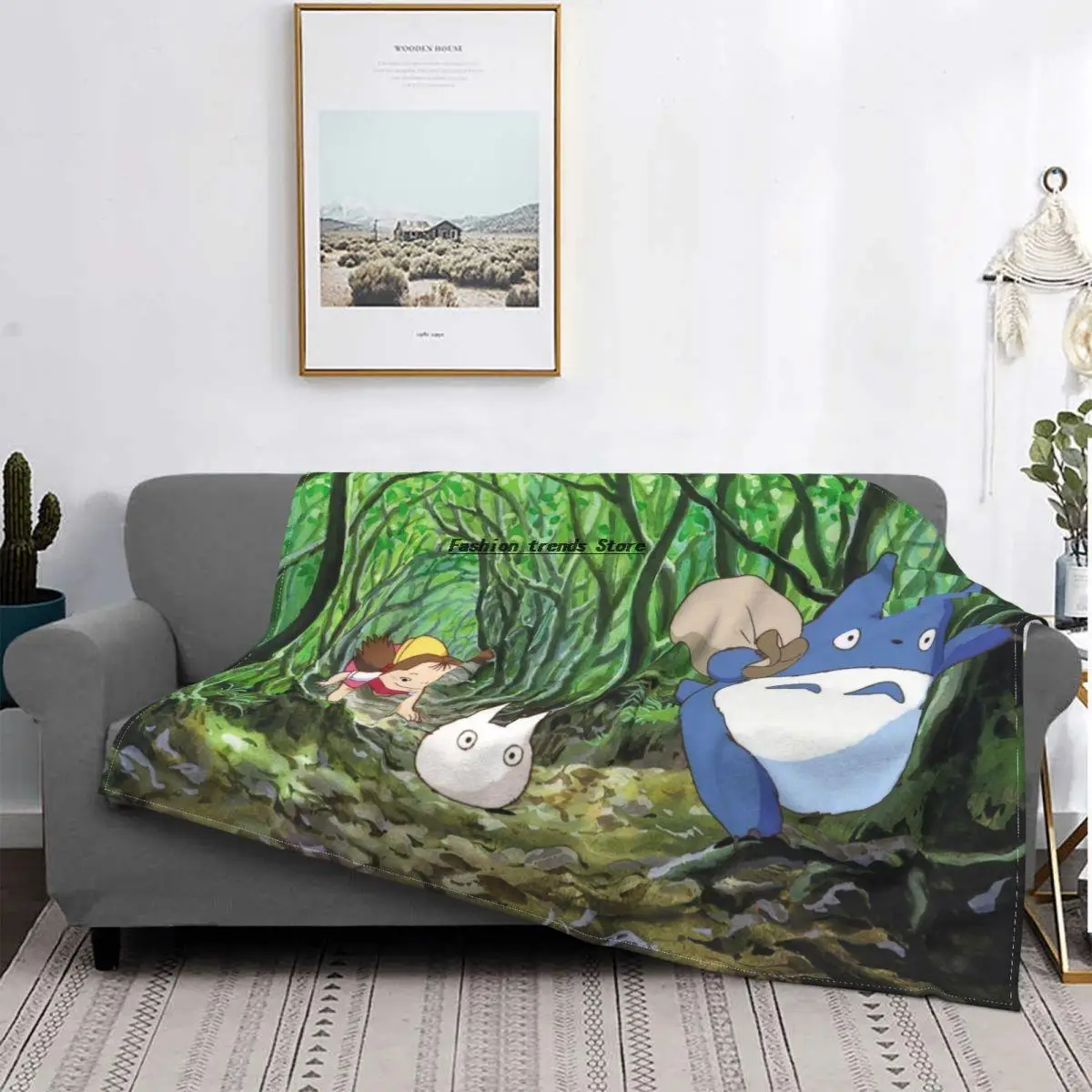 

Totoro Mei Animated Movie Blanket Flannel Elves Cozy Soft FLeece Bedspread
