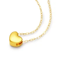 charm heart pendant chain necklace simple style sweet girl lady jewelry 18k yellow gold filled pretty gift