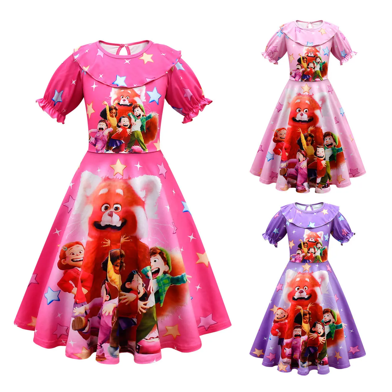 

Turning Red New Girls Fashion Princess dress Fashion Cosplay Costume Dress Birthday Party Dress For Kids Clothes