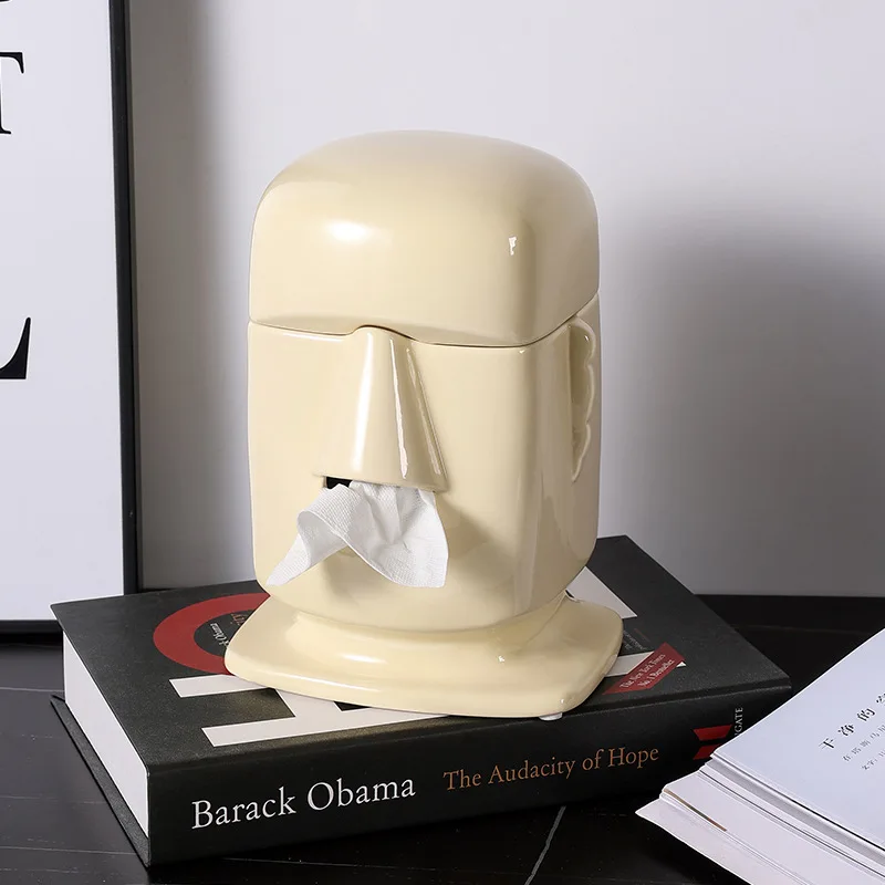 

Creative Ceramic Stone Toilet Paper Box Ornaments Home Living Room Coffee Table Car Carton Crafts Home Decoration Accessories.