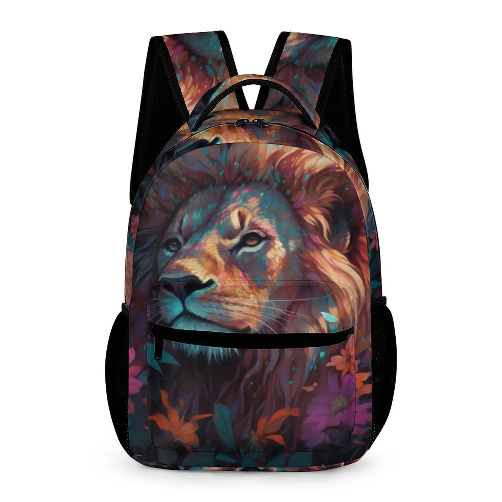 

Lion Backpack Colorful Painting Neon Streetwear Backpacks Men Travel Big High School Bags High Quality Rucksack