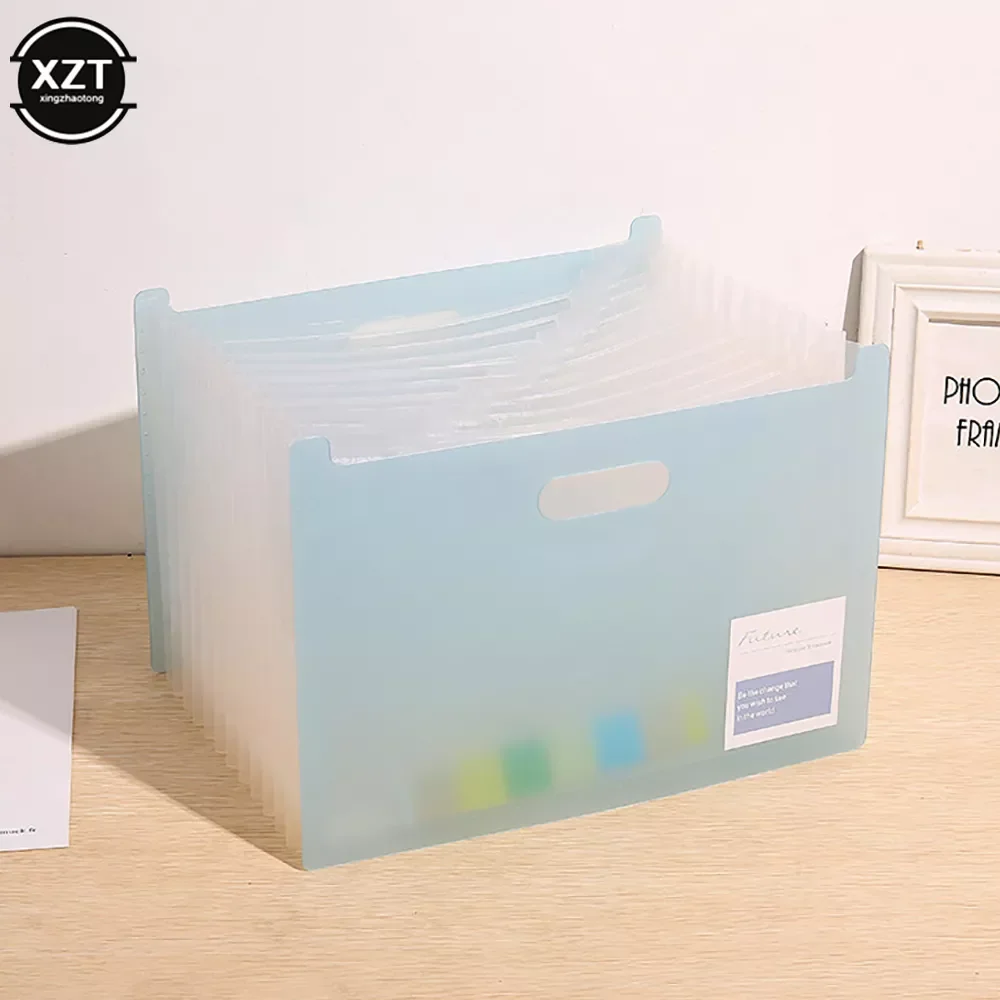 

13 Pockets Expanding File Folder Office A4 Document Organizer Standing Accordion Folder for File Storage Test Paper Sorting Tool