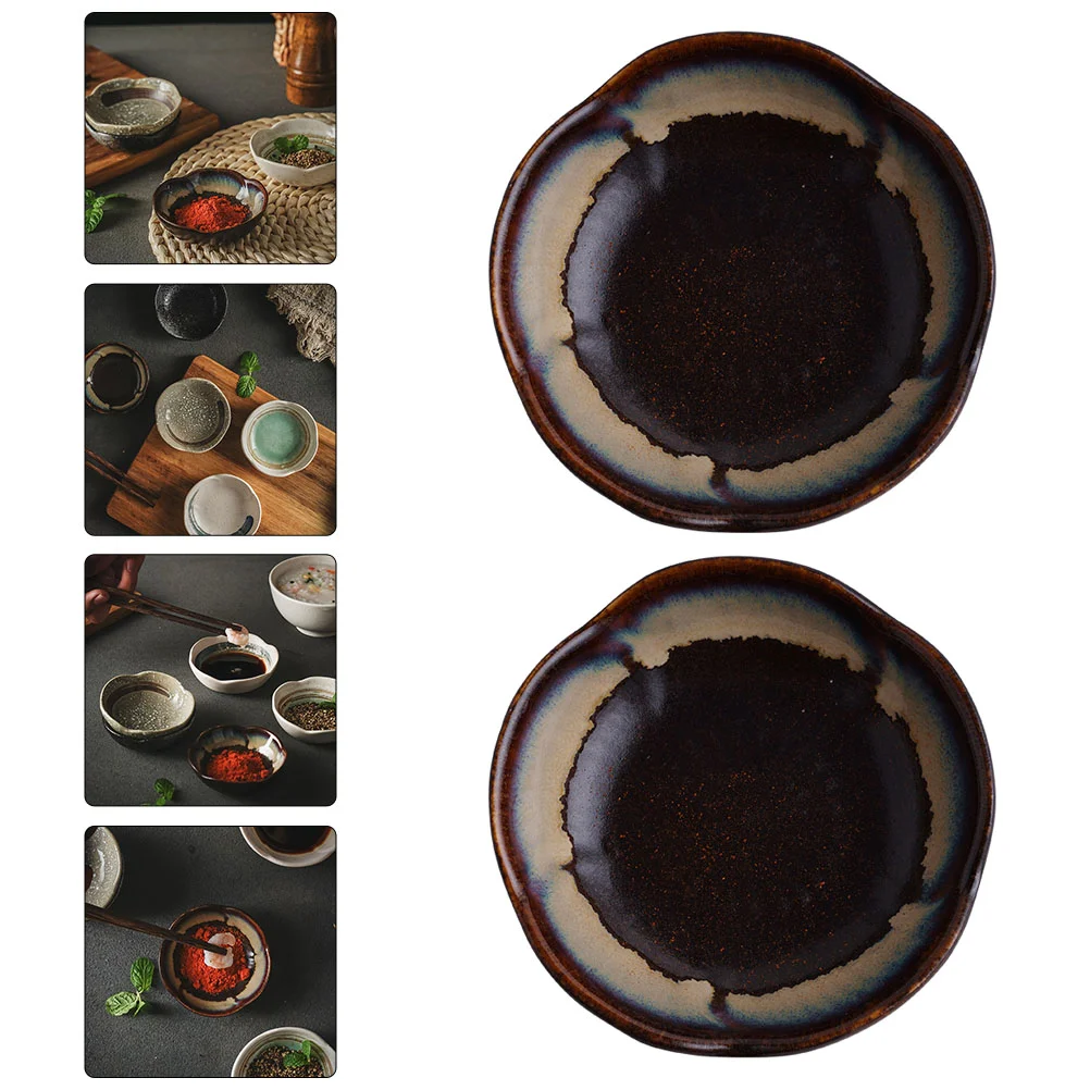

Sauce Bowls Dishes Dipping Dish Ceramic Small Bowl Soy Sushi Japanese Chip Condiment Flower Seasoning Cupsmeal Salsa Prep