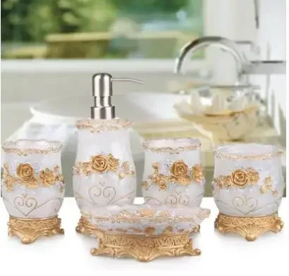 

5pcs Bathroom Bathroom Sets Set, Packaging Toiletries, Uropean Style Gift Wash Bathroom Box Set, Five-piece Creative