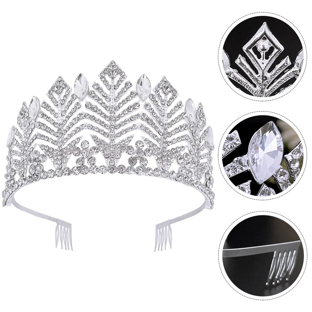 

Tiara Headdress Headband Bride Headwear Rhinestone Wedding Decorativesmall