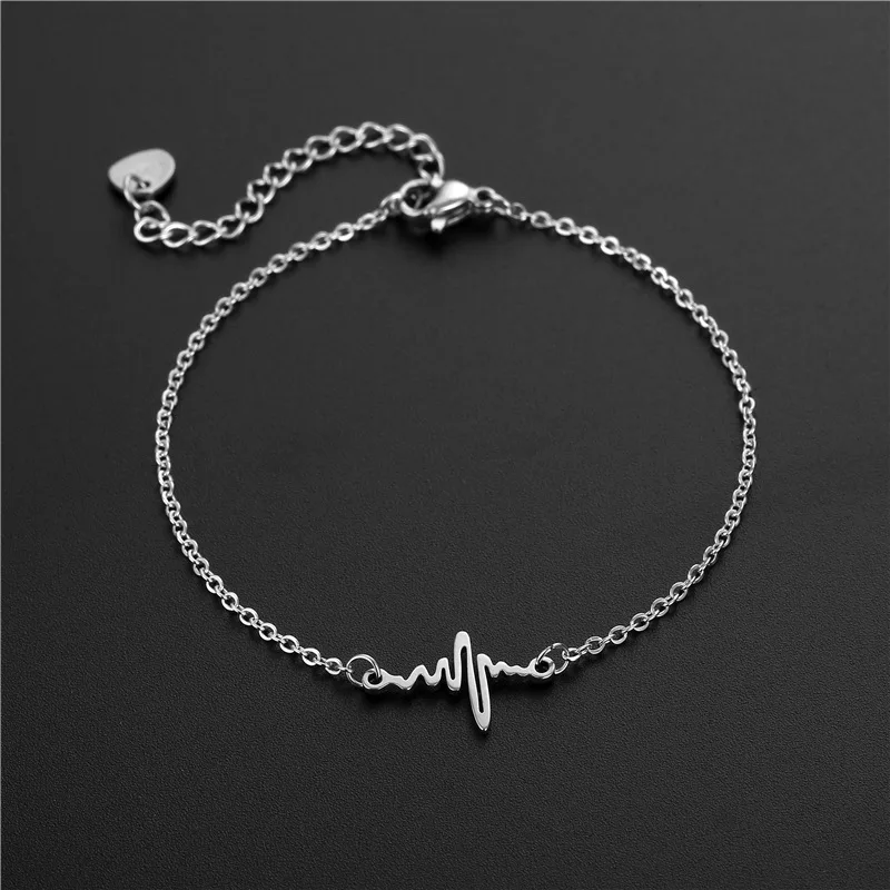 

Stainless Steel Heartbeat Cardiogram Bracelets Stethoscope Women Bracelet Special Gifts for Nurse Jewelry for Doctor