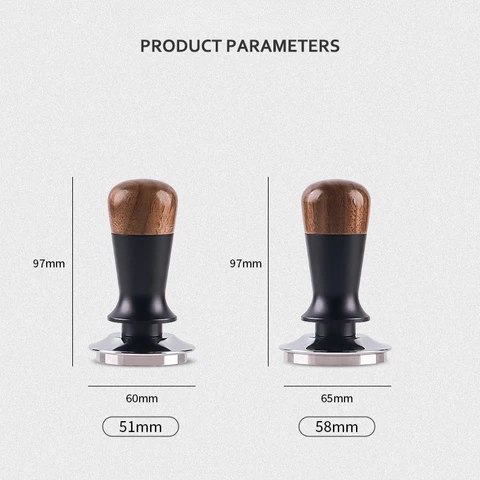 51/53/58 мм ручка из орехового дерева, темпер для кофе эспрессо, ручной пресс, молоток для кофе постоянного давления, инструменты с регулируемой высотой