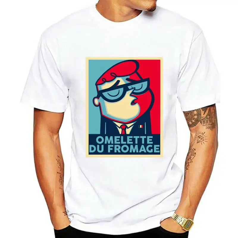 

Dexter Laboratory T Shirts Parody Cartoon Shepard Fairey Artist 100% Cotton T-Shirt Omelette Du Fromage Tees