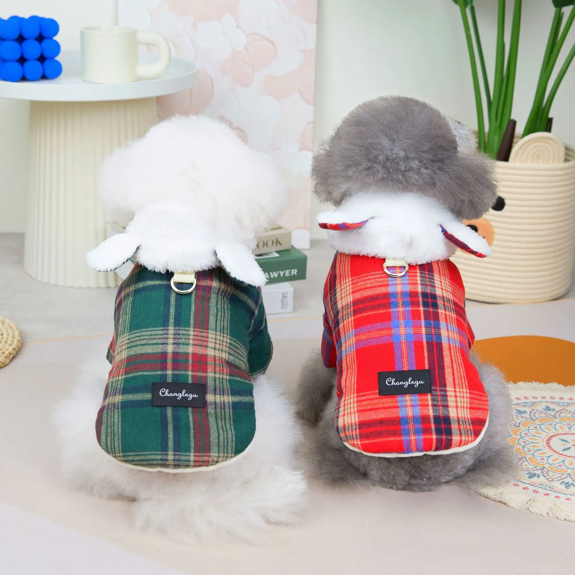 Small Dog Clothes Pet Hoodie Autumn Winter Thick Coat Warm Sweater Cat Wool Coat Puppy Harness Fashion Warm Suit Poodle Bulldog