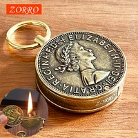 zorro new retro coin keychain gasoline kerosene lighter collection smoking igniter funny gadgets exquisite gifts portable cute