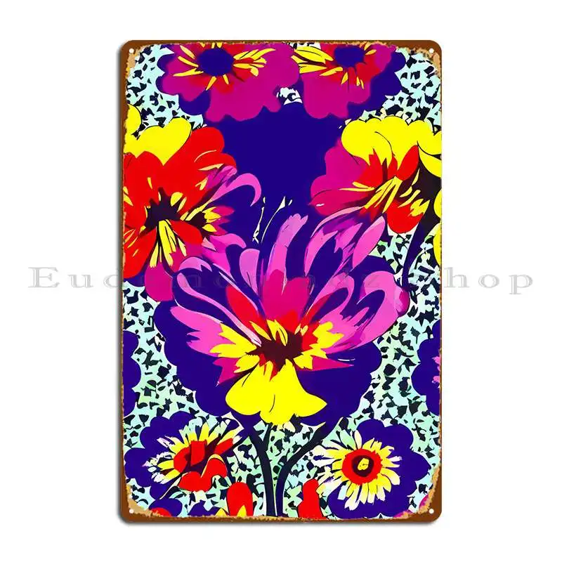 

Ретро цветочный узор металлический налет клуб искусственное украшение для гаража винтажный Печатный фотографический плакат