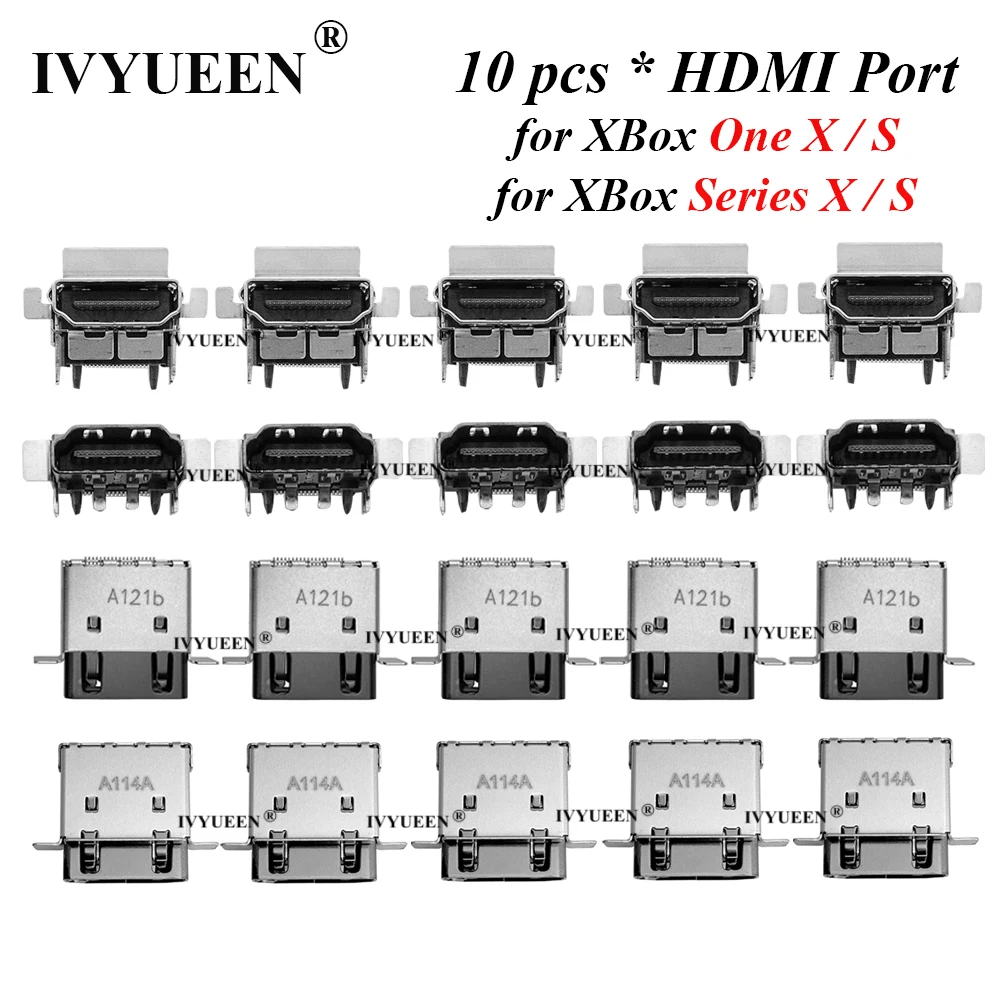 

IVYUEEN 10 PCS for XBox ONE Series X / S Console Original HDMI-Compatible Port HD Display Socket Connector Jack Interface Repair