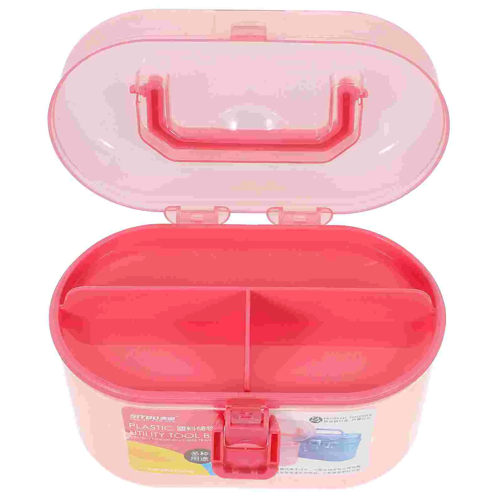 

Double Layer Suitcase Plastic Drawer Storage Organizer Desktop Box Handheld Toy Organizing Clear Child Craft