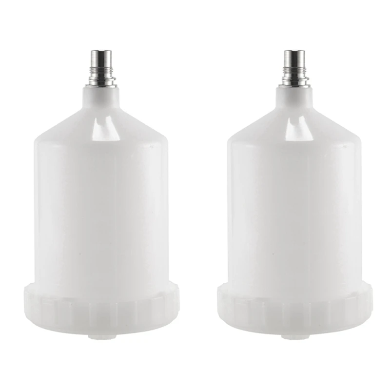 2 Pcs 600Ml Plastic Hvlp Paint Cup Pot For Sata Sprayer Connector Jet