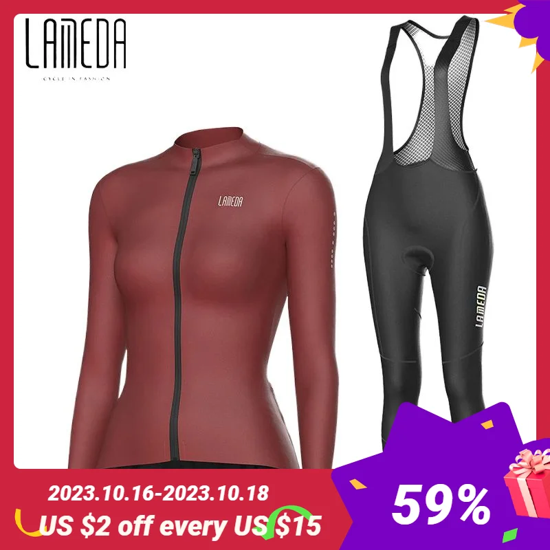 

Lameda 4 Colors Cycling Suit Long Fleece Men's Cycling Clothing Warm Cycling Jersey Quick Drying Men's Pants Bicycle Accessories