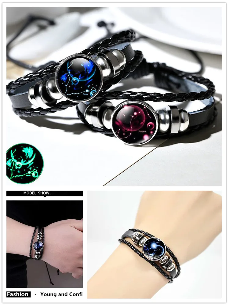 

2022 Best-selling Constellation Men's Bracelet Couple Bracelet Fashion Trend Jewelry Men And Women Personality Outdoor Travel