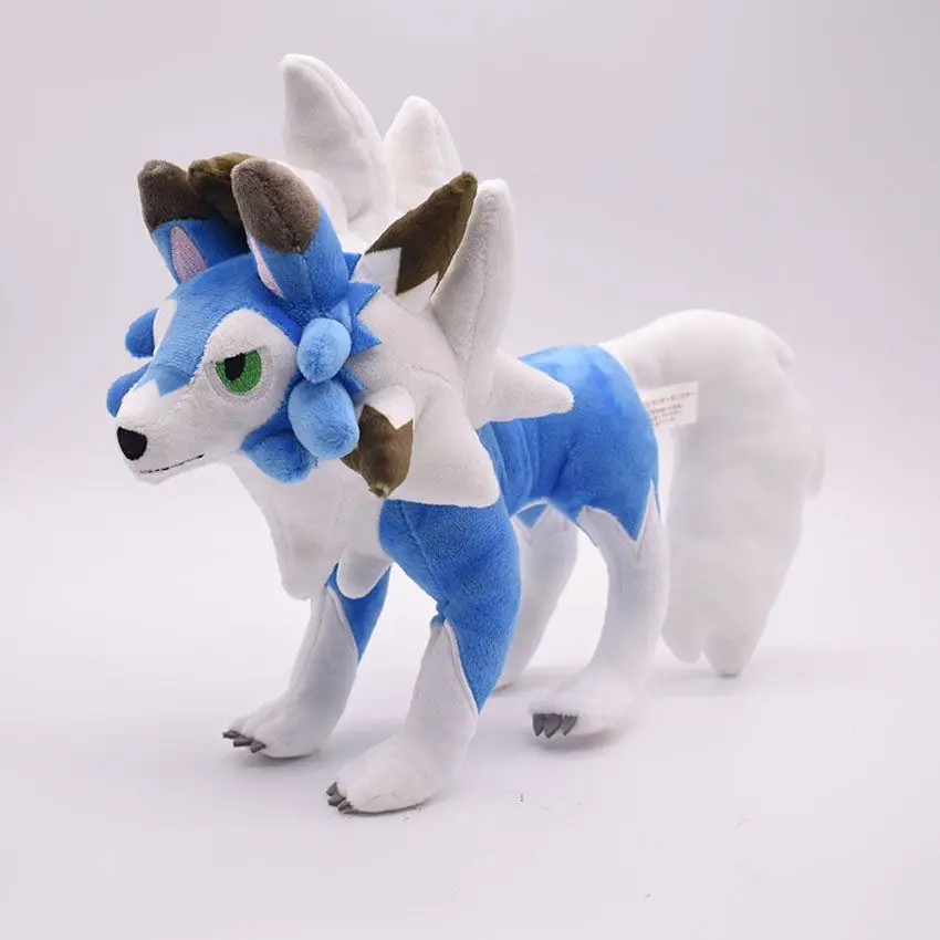 

25cm Pokemon Anime Lycanroc Animals Blue White Werewolf Wolf Plush Peluche Soft Stuffed Toys Dolls Kids Gifts