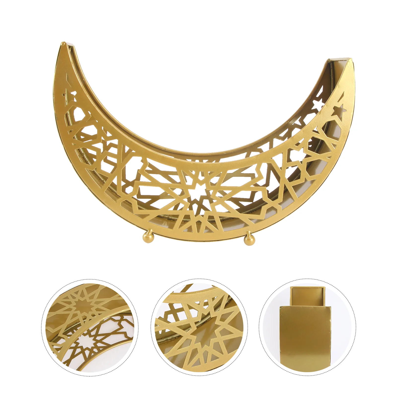 

Tray Dishjewelry Organizer Serving Plate Snack Star Moon Container Trinketstorage Islamic Wooden Dishes Server Tea Metal Muslim