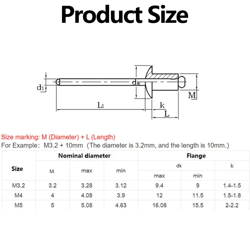 Алюминиевые большие фланцевые открытые пустотелые заклепки большая крышка болт