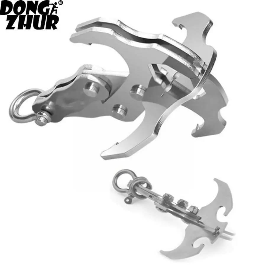 

Folding Gravity Grappling Hook Outdoor Climbing Claw Carabiner Tool Set Bag Survival With Storage Y6r4