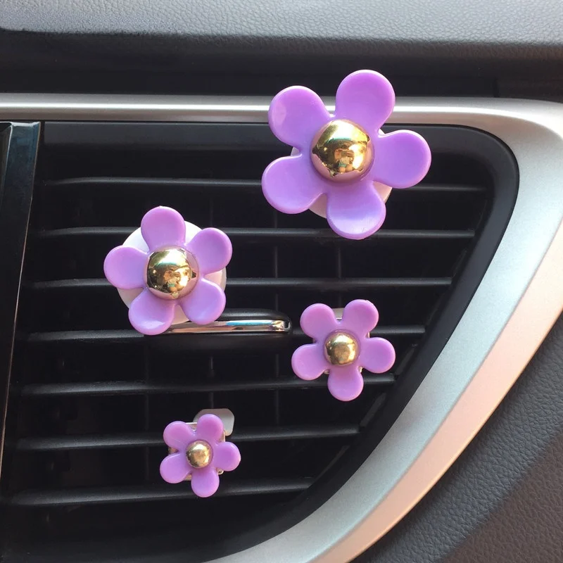 

4pcs/lot Flower Car Diffuser Freshener Air Vent Clip Perfume Auto Interior Decoration Car Flavoring Car Accessories for Girls