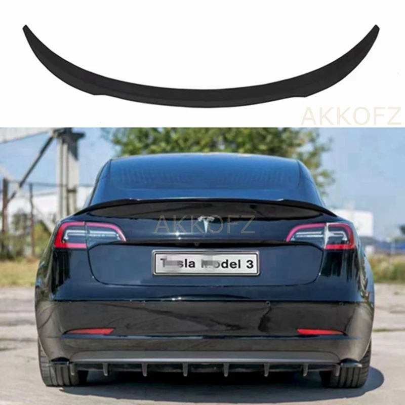 

For Tesla Model 3 High Quality ABS Material Black Rear Spoiler Trunk Wing 2017 -2022