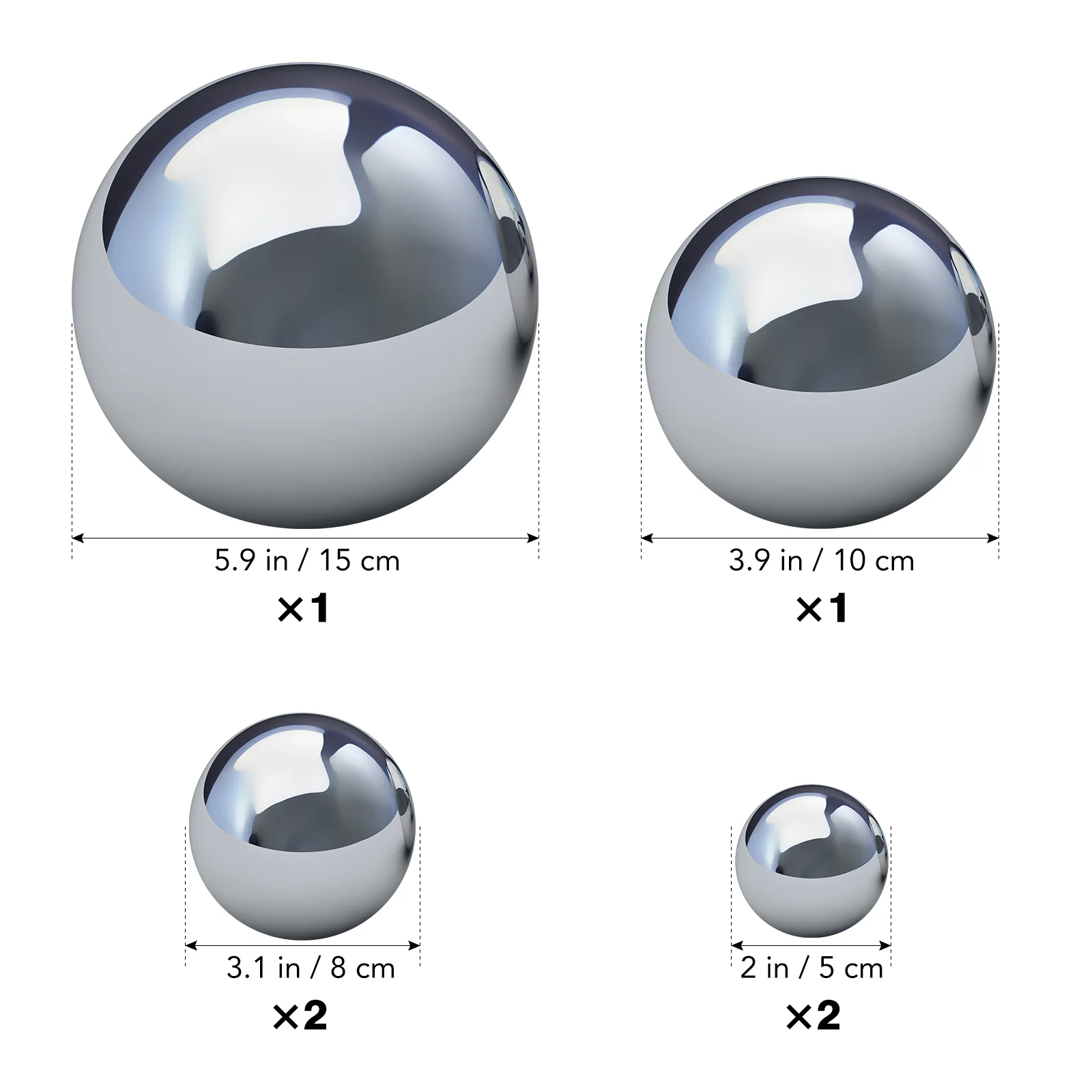 

6 Pcs Gazing Balls for Garden Stainless Steel Shiny Mirror Polishing Sphere Balls Outdoor Reflective Balls Ornaments