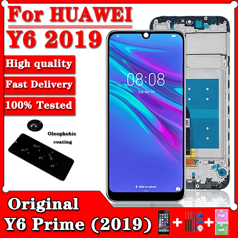 Оригинальный ЖК-дисплей 6,09 дюйма для Huawei Y6 2019, дисплей с рамкой для телефона lex1 LX3 LX1N, сенсорный экран с рамкой для Huawei Y6 Prime 2019, ЖК-дисплей