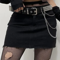 gothic womens denim skirt harajuku vintage 90s hippie sexy black skirt streetwear y2k jean skirt fairycore grunge dark clothes