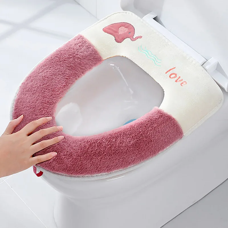 

Four Seasons Universal Toilet Seat Household Toilet Cover Cartoon Toilet Cover Waterproof Velcro Handle Toilet Washer