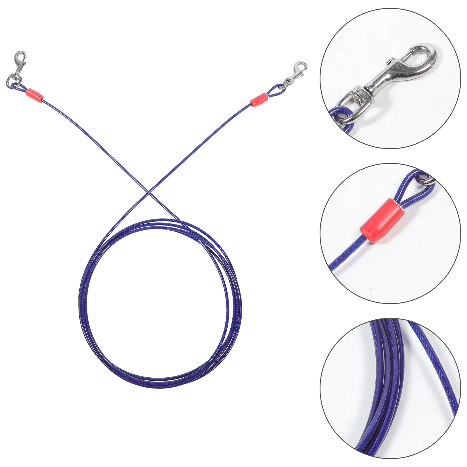 

Pet Leash Dog Chain Camping Wear-resistant Run Cable Tether Yard Tie Out Rope Iron Hook Accessories Necessities